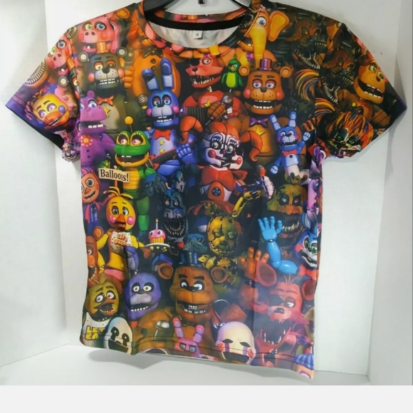 Cosplay Boy's Sz L Mesh T-Shirt With Multicolored 3D Graphics - Picture 2 of 7
